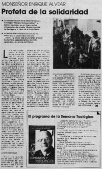 Monseñor Enrique Alvear profeta de la solidaridad.