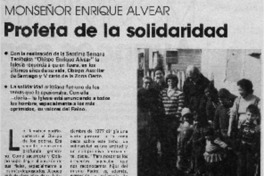 Monseñor Enrique Alvear profeta de la solidaridad.