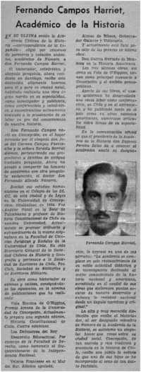 Fernando Campos Harriet, académico de la historia.