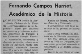 Fernando Campos Harriet, académico de la historia.
