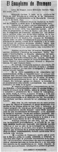 El ensayismo de Unamuno