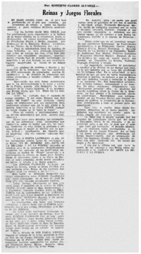 Reinas y juegos florares