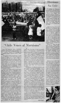 Chile vence al marxismo"