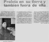 Profeta en su tierra y también fuera de ella