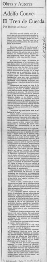 Adolfo Couve, El tren de cuerda