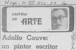 Adolfo Couve, un pintor escritor