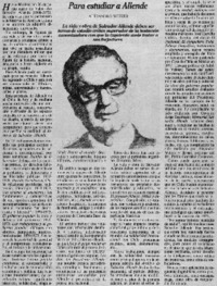Para estudiar a Allende
