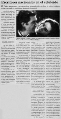 Escritores nacionales eb celuloide.