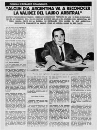 Algún día Argentina va a reconocer la validez del laudo arbitral : [entrevista]