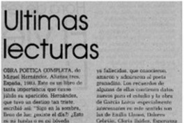Ultimas lecturas