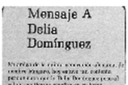 Mensaje a Delia Domínguez