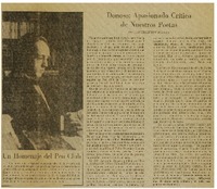 Donoso: apasionado crítico de nuestros poetas