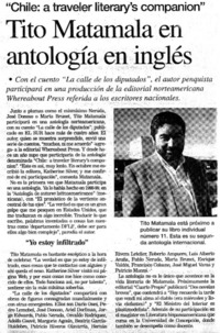 Tito Matamala en antología en inglés.