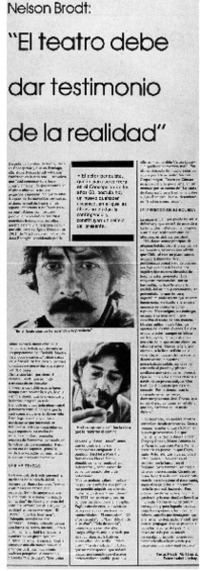 El Teatro debe dar testimonio de la realidad"