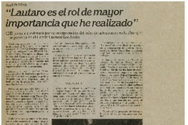 Lautaro es el rol de mayor importancia que he realizado"