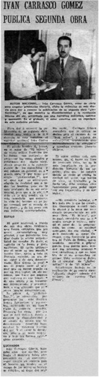 Ivan Carrasco Gómez pública segunda obra.