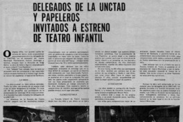 Delegados de la UNCTAD y papeleros invitados a estreno de teatro infantil.