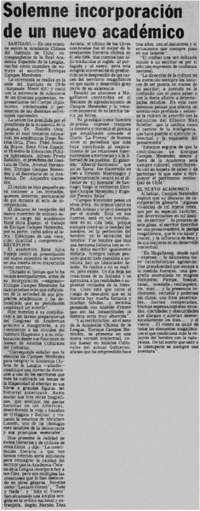 Solemne incorporación de un nuevo académico.
