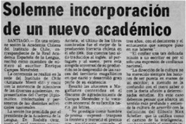 Solemne incorporación de un nuevo académico.