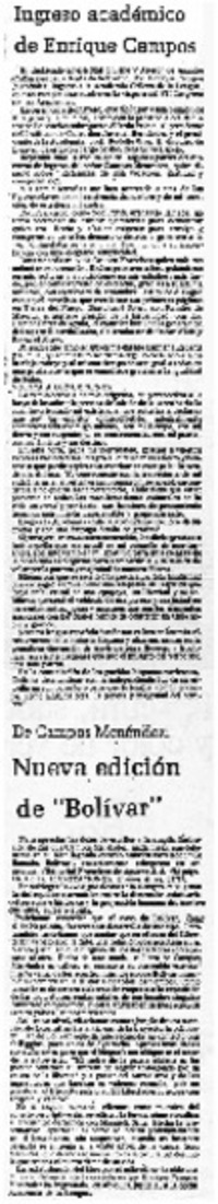 Nueva edición de "Bolivar".