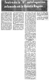 Teatro de la "U" antofagastina acalamado en la quinta región.