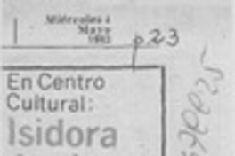 Isidora Aguirre dictará charla.