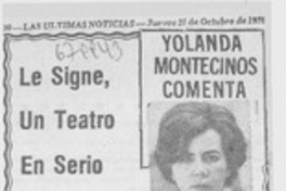 Le signe, un teatro en serio : [comentario]