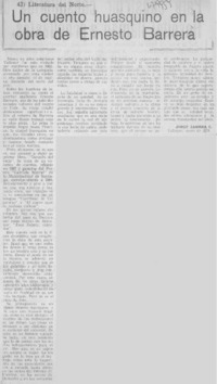 Un cuento huasquino en la obra de Ernesto Barrera