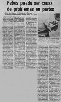 Pelvis puede ser causa de problemas en partos.
