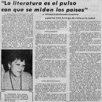 La Literatura es el pulso con que se mide los países".