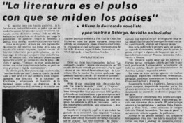 La Literatura es el pulso con que se mide los países".