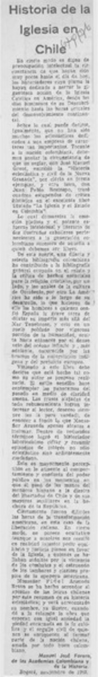 Historia de la iglesia en Chile