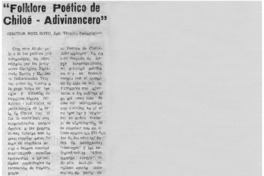 Folklore poético de Chiloé-adivinancero"