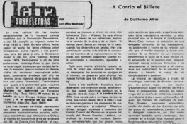 Y corría el billete