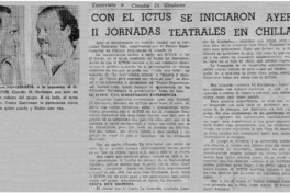 Con el Ictus se iniciaron ayer II jornadas teatrales en Chillán.