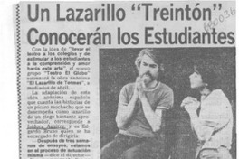 Un lazarillo "Treintón" conocerán los estudiantes : [entrevista]