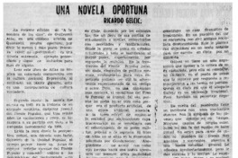 Una novela oportuna