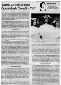 Teatro: La mar de Ictus , Opera: desde Canadá a TVN