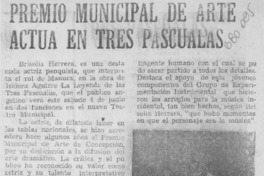 Premio municipal de arte actúa en tres pascualas.
