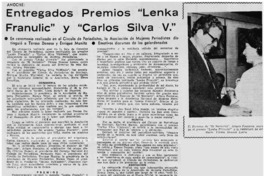 Entregados premio "Lenka Franulic" y "Carlos Silva V."