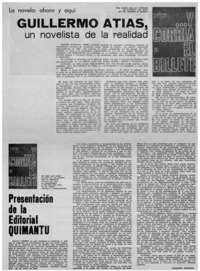 Guillermo Atías, un novelista de la realidad