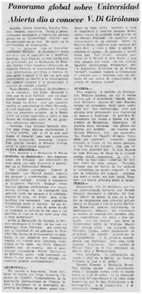 Panorama global sobre universidad abierta dio a conoce V. di Girolamo.