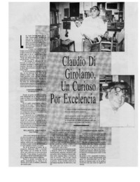 Claudio di Girolamo, un curioso por excelencia.