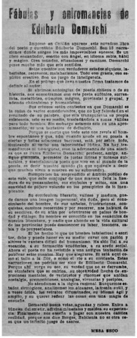 Fábulas y oniromancias de Edilberto Domarchi