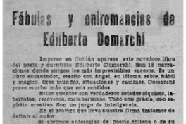 Fábulas y oniromancias de Edilberto Domarchi