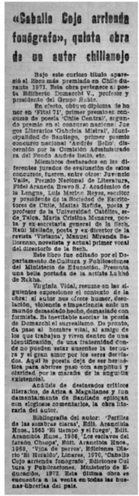 Caballo cojo arrienda fonógrafo", quinta obra de un autor chillanejo.