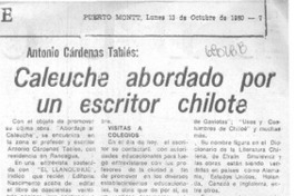 Caleuche abordado por un escritor chilote.