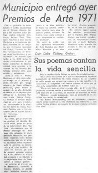 Municipio entregó ayer premios de arte 1971.