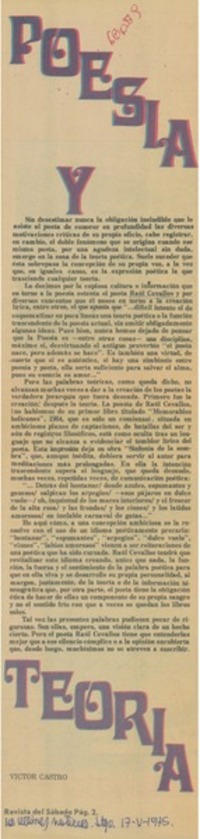 Poesía y teoría