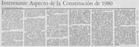 Interesante aspecto de la Constitución de 1980